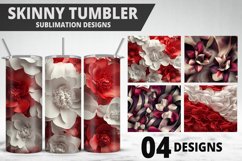 3D Flowers Tumbler Wrap | Sublimation Design | Tumble PNG Product Image 1