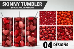 Valentines Love Skinny Tumbler PNG Wrap| Valentines Tumbler Product Image 1