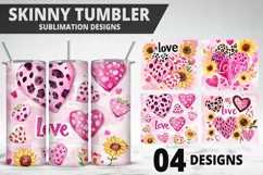 Lovely Hearts Tumbler Design | Valentine's Day Tumbler Wrap Product Image 1
