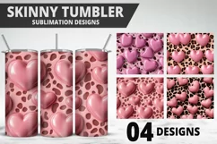 Valentines Love Skinny Tumbler PNG Wrap| Valentines Tumbler Product Image 1