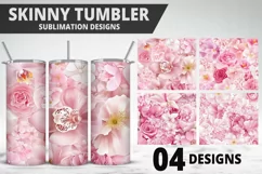 Flowers Tumbler Wrap | Sublimation Design | Tumble PNG Product Image 1