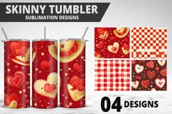 Red Plaid Tumbler Design | Valentine&#039;s Day Tumbler Wrap Product Image 1