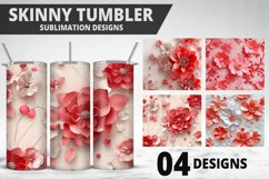 3D Flowers Tumbler Wrap | Sublimation Design | Tumble PNG Product Image 1