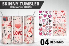 Valentine Gnome Tumbler Design | Valentine&#039;s Day Tumbler Product Image 1
