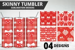 Lovely Hearts Tumbler Design | Valentine's Day Tumbler Wrap Product Image 1
