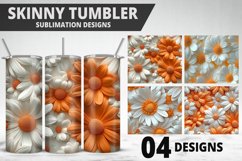 3D Flowers Tumbler Wrap | Sublimation Design | Tumble PNG Product Image 1