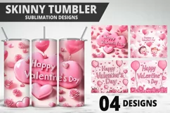 Happy Valentine's Day Tumbler Design| Valentine Tumbler Wrap Product Image 1