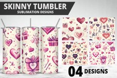 Valentines Love Skinny Tumbler PNG Wrap| Valentines Tumbler Product Image 1