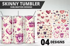 Valentines Love Skinny Tumbler PNG Wrap| Valentines Tumbler Product Image 1