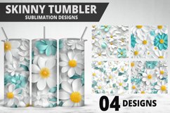 3D Flowers Tumbler Wrap | Sublimation Design | Tumble PNG Product Image 1