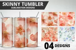 Flowers Tumbler Wrap | Sublimation Design | Tumble PNG Product Image 1