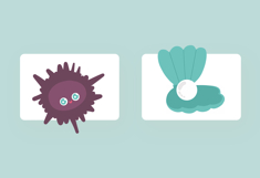 Red Turquoise Cute Marine Animals Illustration Set Product Image 5