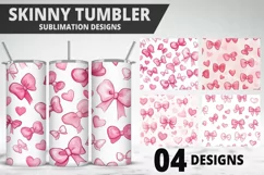 Lovely Hearts Tumbler Design | Valentine's Day Tumbler Wrap Product Image 1