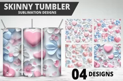 Valentines Love Skinny Tumbler PNG Wrap| Valentines Tumbler Product Image 1