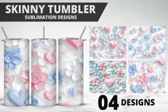 Valentines Love Skinny Tumbler PNG Wrap| Valentines Tumbler Product Image 1