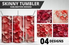 3D Flowers Tumbler Wrap | Sublimation Design | Tumble PNG Product Image 1