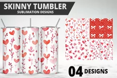 Lovely Hearts Tumbler Design | Valentine's Day Tumbler Wrap Product Image 1