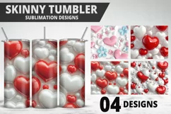 Valentines Love Skinny Tumbler PNG Wrap| Valentines Tumbler Product Image 1