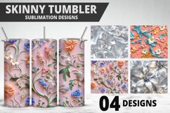 3D Flowers Tumbler Wrap | Sublimation Design | Tumble PNG Product Image 1