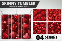 Valentines Love Skinny Tumbler PNG Wrap| Valentines Tumbler Product Image 1