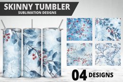 Christmas Flowers Tumbler Wrap | Sublimation Design | Tumble Product Image 1