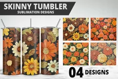 Flowers Tumbler Wrap | Sublimation Design | Tumble PNG Product Image 1
