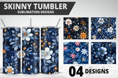 Flowers Tumbler Wrap | Sublimation Design | Tumble PNG Product Image 1