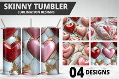 Valentines Love Skinny Tumbler PNG Wrap| Valentines Tumbler Product Image 1