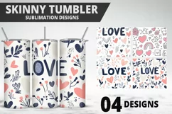 Lovely Hearts Tumbler Design | Valentine's Day Tumbler Wrap Product Image 1