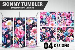 Flowers Tumbler Wrap | Sublimation Design | Tumble PNG Product Image 1