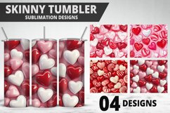 Lovely Hearts Tumbler Design | Valentine&#039;s Day Tumbler Wrap Product Image 1