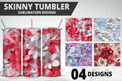 3D Flowers Tumbler Wrap | Sublimation Design | Tumble PNG Product Image 1