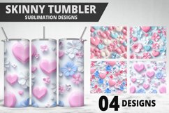 Valentines Love Skinny Tumbler PNG Wrap| Valentines Tumbler Product Image 1