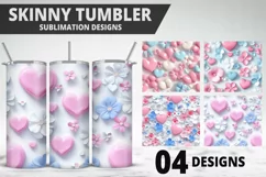 Valentines Love Skinny Tumbler PNG Wrap| Valentines Tumbler Product Image 1