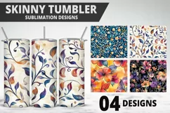 Flowers Tumbler Wrap | Sublimation Design | Tumble PNG Product Image 1