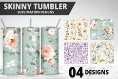Flowers Tumbler Wrap | Sublimation Design | Tumble PNG Product Image 1