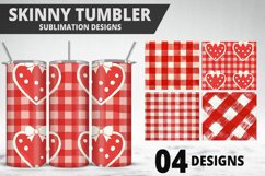 Red Plaid Tumbler Design | Valentine&#039;s Day Tumbler Wrap Product Image 1