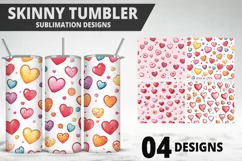 Lovely Hearts Tumbler Design | Valentine's Day Tumbler Wrap Product Image 1