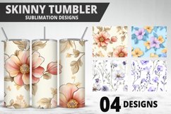 Flowers Tumbler Wrap | Sublimation Design | Tumble PNG Product Image 1