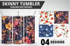 Flowers Tumbler Wrap | Sublimation Design | Tumble PNG Product Image 1