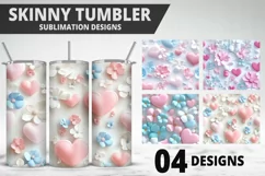 Valentines Love Skinny Tumbler PNG Wrap| Valentines Tumbler Product Image 1