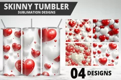 Valentines Love Skinny Tumbler PNG Wrap| Valentines Tumbler Product Image 1