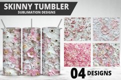 3D Flowers Tumbler Wrap | Sublimation Design | Tumble PNG Product Image 1