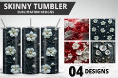 3D Flowers Tumbler Wrap | Sublimation Design | Tumble PNG Product Image 1