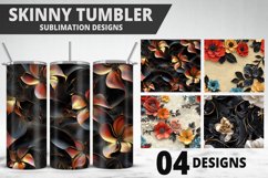 3D Flowers Tumbler Wrap | Sublimation Design | Tumble PNG Product Image 1