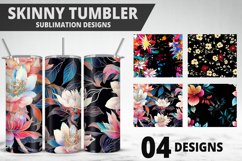 Flowers Tumbler Wrap | Sublimation Design | Tumble PNG Product Image 1