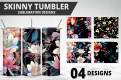 Flowers Tumbler Wrap | Sublimation Design | Tumble PNG Product Image 1