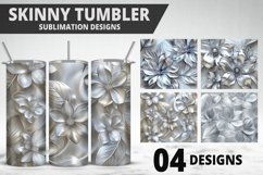 3D Flowers Tumbler Wrap | Sublimation Design | Tumble PNG Product Image 1