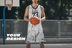 Basketball Uniform Mockups on a European Male Product Image 4