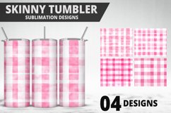 Pink Plaid Tumbler Design | Valentine&#039;s Day Tumbler Wrap Product Image 1